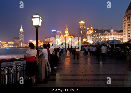 Der Bund in der Nacht, Shanghai, China Stockfoto