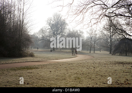 Solihull Parks, Brueton und Malvern während kalten Winterwetter in frost Stockfoto
