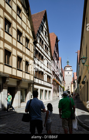 Rothenburg Ob der Tauber, Deutschland, einen Spaziergang durch die Altstadt Stockfoto
