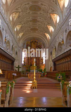 Steingaden, Oberbayern, St. Johannes der Täufer Abteikirche, Bayern, Deutschland. Stockfoto