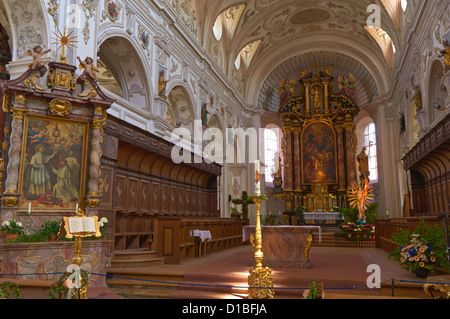 Steingaden, Oberbayern, St. Johannes der Täufer Abteikirche, Bayern, Deutschland. Stockfoto