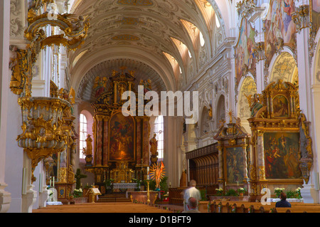 Steingaden, Oberbayern, St. Johannes der Täufer Abteikirche, Bayern, Deutschland. Stockfoto