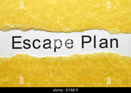 Escape Plan text Stockfoto