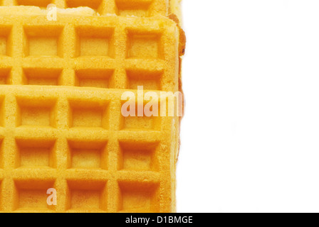 Drei frische Waffeln isoliert auf weißem Hintergrund Stockfoto