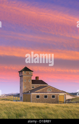 Alte Harbor US Life-Saving-Station an einem Rennen Punkt in der Nähe von Provincetown, Cape Cod. Stockfoto