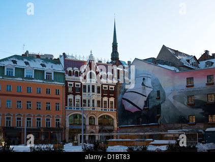 Alten Stadtplatz in Riga Stockfoto
