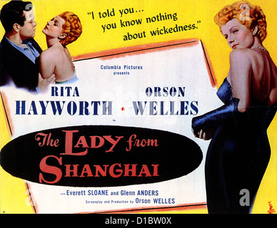 DIE LADY von SHANGHAI Plakat für 1948 Columbia film mit Orson Welles und Rita Hayworth Stockfoto