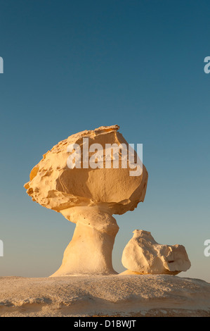 Huhn & Mushroom Rock Formation, Weiße Wüste (Sahara el Beyda), Ägypten Stockfoto