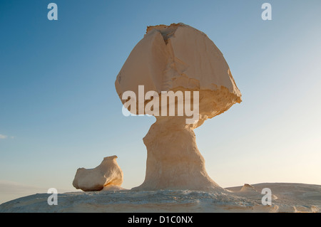 Huhn & Mushroom Rock Formation, Weiße Wüste (Sahara el Beyda), Ägypten Stockfoto