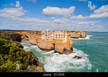 Die Küste in der Nähe von Loch Ard Gorge, Blick Richtung Elephant Rock, Great Ocean Road, Australien. Stockfoto