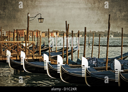 Gondeln auf dem Canal Grande, Venedig, Italien Stockfoto