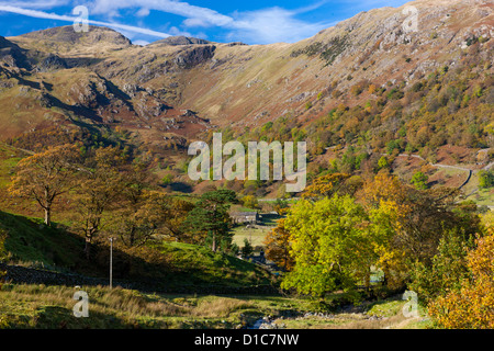 Herbstlandschaft, Dovedale Tal in den Lake District National Park. Stockfoto