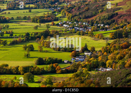 Blick vom Gipfel von Latrigg über Tal Borrowdale, Lake District National Park. Stockfoto