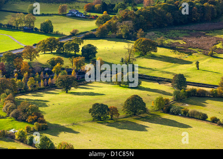 Blick vom Gipfel von Latrigg über Tal Borrowdale, Lake District National Park. Stockfoto