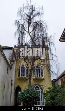 Totnes, Devon, England. 12. Dezember 2012. Alten viktorianischen gotischen Gebäude mitten im Zentrum von Totnes. Stockfoto