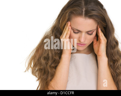 Porträt der gestresste junge Frau Stockfoto