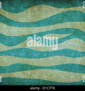 Abstrakt blau "Wellenlinien" Vintage nahtloses Muster. Stockfoto