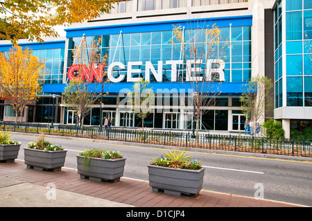 Eingang zum CNN Center Studio, Atlanta, Georgia, USA Stockfoto