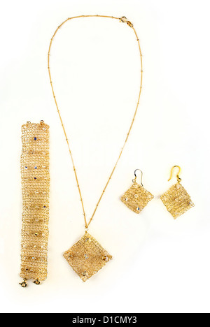 Schmuck set isolierten auf weißen Hintergrund Stockfoto