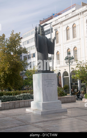 Statue von Erzbischof Damaskinos Papandreou (3. März 1891 – 20. Mai 1949), Athen, Griechenland Stockfoto