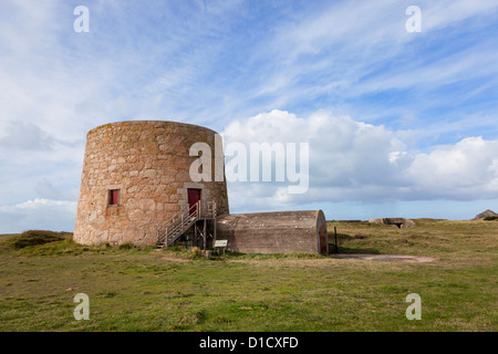 Lewis Martello-Turm, St. Ouen Bay, Jersey, Kanalinseln, Großbritannien Stockfoto