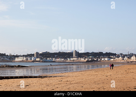 Am Samares Strand in der Nähe von St. Helier, Jersey, Kanalinseln, Großbritannien Stockfoto