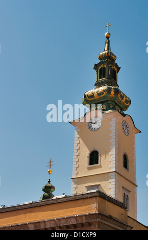 Turm der St.-Marien-Kirche in Zagreb, Kroatien. Stockfoto