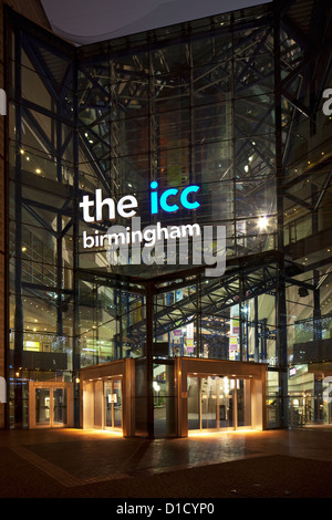 Das ICC Gebäude bei Nacht, City of Birmingham, England, UK Stockfoto