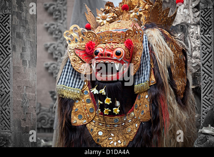 Barong ist ein Wesen - Charakter in der Mythologie von Bali, Indonesien. Stockfoto