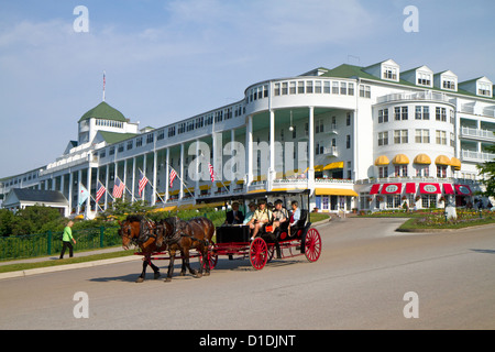 Das Grand Hotel auf Mackinac Insel im Lake Huron, Michigan, USA. Stockfoto