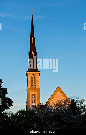 Zitadelle Square Baptist Church auf Marion Square in Charleston, South Carolina. Stockfoto