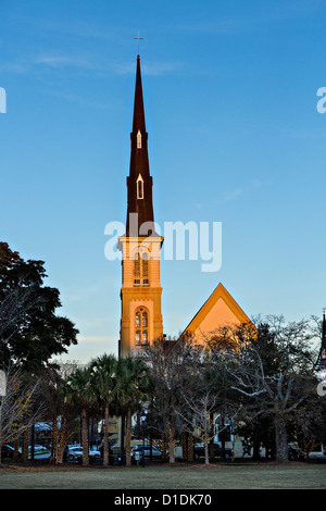 Zitadelle Square Baptist Church auf Marion Square in Charleston, South Carolina. Stockfoto