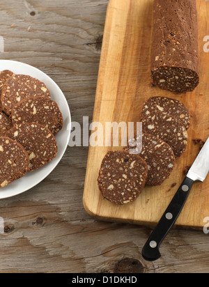 Schokolade salami Stockfoto