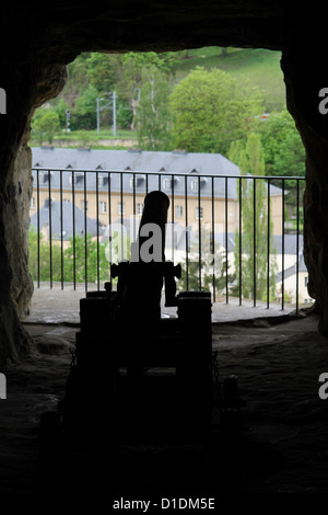 In den Bock-Kasematten, Befestigung Tunnel in Luxemburg-Stadt Stockfoto