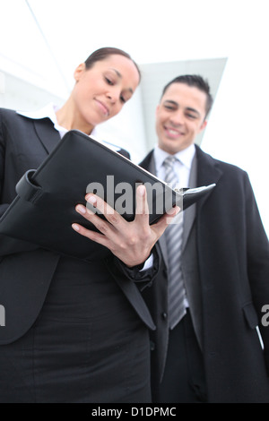 Frau mit ein persönlicher organizer Stockfoto
