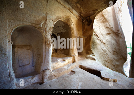 Küche eines frühen christlichen Klosters von Zelve, Cappadocia Türkei Stockfoto