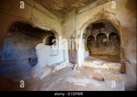 Küche eines frühen christlichen Klosters von Zelve, Cappadocia Türkei Stockfoto