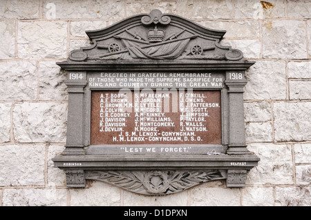 Denkmal für die im ersten Weltkrieg gefallenen Soldaten Stockfoto