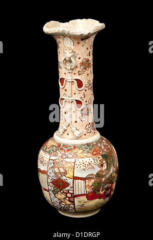 Antike japanische handbemalten vase Stockfoto