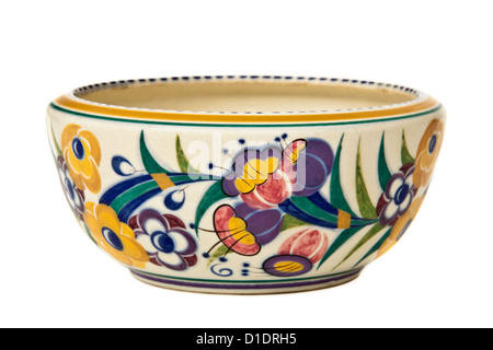 30er Jahre Art Deco handbemalt Obst / Salat bowl von Poole Pottery Stockfoto