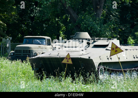 Verlassene militärische Transportflugzeug mit hoher Strahlenbelastung nach Chernobyl Reaktorunfall liquidation Stockfoto