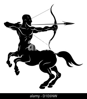 Ein Beispiel für eine stilisierte schwarze Zentauren Bogenschütze vielleicht ein Centaur Archer tattoo Stockfoto