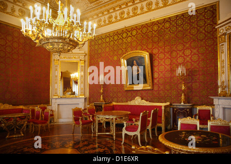 Roter Salon, Jussupow-Palast, St. Petersburg, Russland, Europa Stockfoto