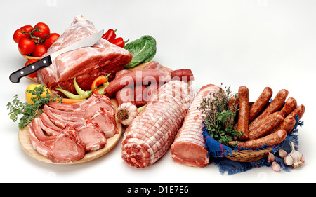 Sortierte rohes Fleisch Stockfoto