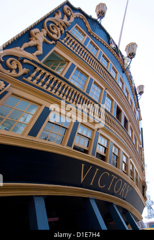 Admiral Nelsons Schiff, HMS Victory, historischen Docks Portsmouth, Portsmouth, Hampshire, England, Vereinigtes Königreich, Europa Stockfoto