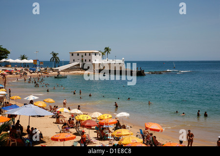 Porto da Barra Strand, Salvador, Bahia, Brasilien, Südamerika Stockfoto
