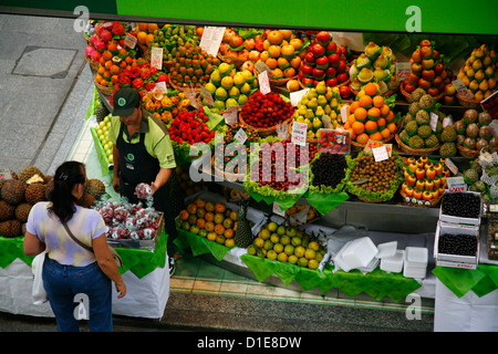 Obst-stall, Mercado Municipal, Sao Paulo, Brasilien, Südamerika Stockfoto