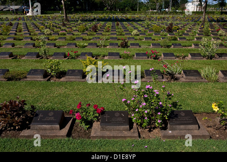 Alliierten Friedhof, Kanchanaburi, Thailand Stockfoto