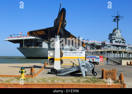 USS Lexington Museum an der Bucht, Nordstrand, Corpus Christi, Texas, Vereinigte Staaten von Amerika, Nordamerika Stockfoto