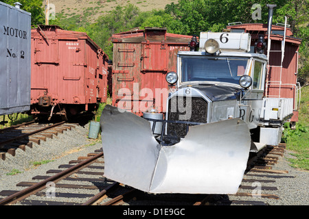 Schneepflug an der Colorado Railroad Museum in Golden, Colorado, Vereinigte Staaten von Amerika, Nord Amerika Stockfoto